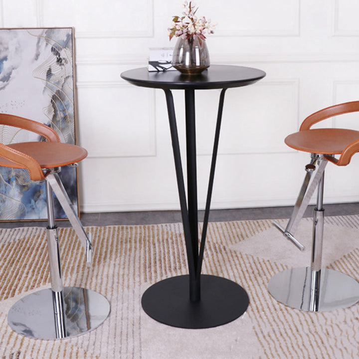 Modern Minimalist Round Iron Steel MDF Bar Table For Dining Room