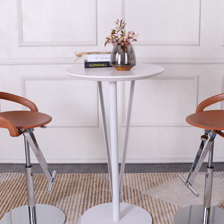 Modern Minimalist Round Iron Steel MDF Bar Table For Dining Room