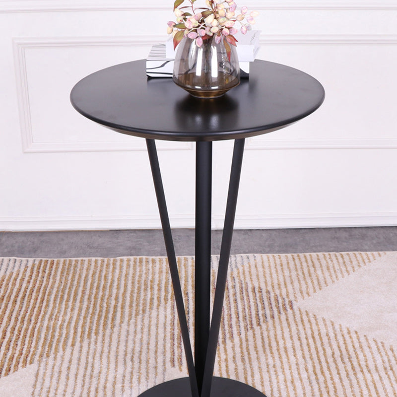 Modern Minimalist Round Iron Steel MDF Bar Table For Dining Room