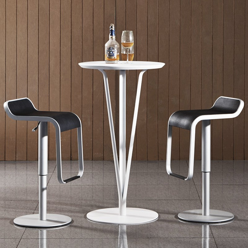 Modern Minimalist Round Iron Steel MDF Bar Table For Dining Room