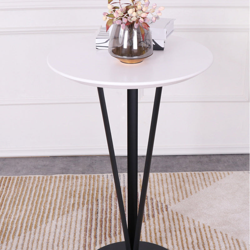 Modern Minimalist Round Iron Steel MDF Bar Table For Dining Room