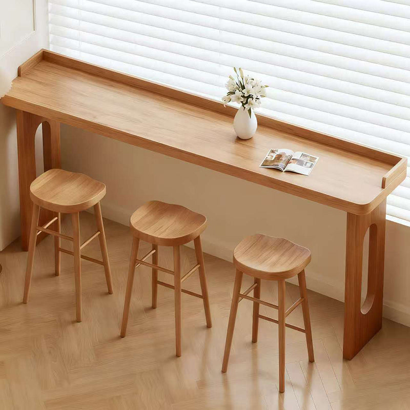 Modern Minimalist Solid Wood Rectangular Bar Table For Dining Room &amp; Cafe
