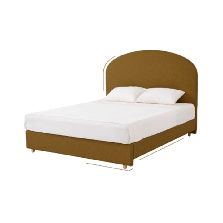 Removable Covers Beech Wood Bed Frame - Retro Customizable &amp; Eco-Friendly Bed