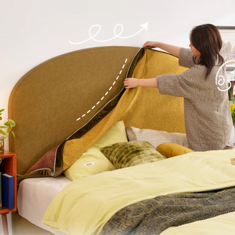 Removable Covers Beech Wood Bed Frame - Retro Customizable &amp; Eco-Friendly Bed