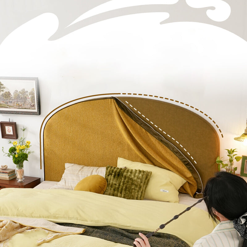 Removable Covers Beech Wood Bed Frame - Retro Customizable &amp; Eco-Friendly Bed