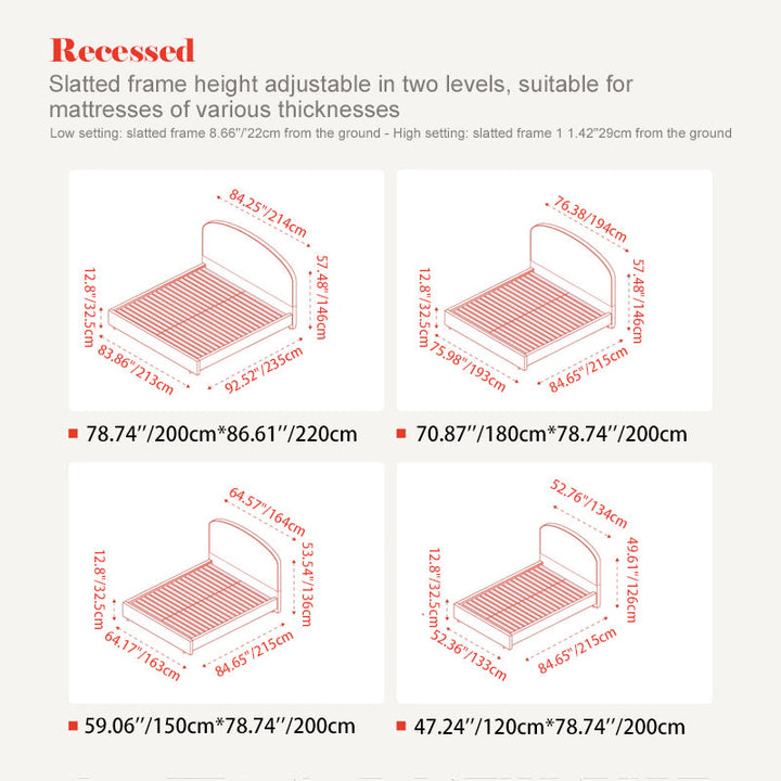 Removable Covers Beech Wood Bed Frame - Retro Customizable &amp; Eco-Friendly Bed
