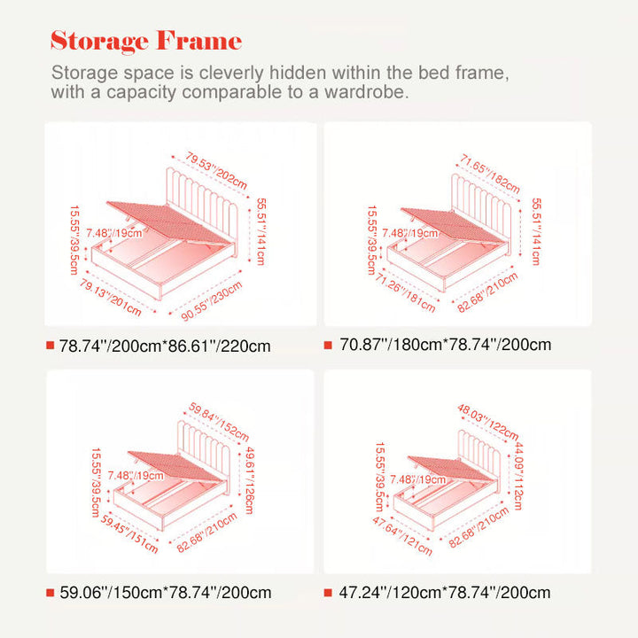 Modern Cream Soft Upholstered Headboard Fabric Bed Frame - Minimalist Elegant Clean Edges Bed For Your Bedroom