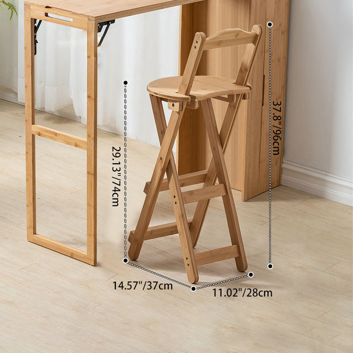 Modern Simplicity Bamboo Hardware Rectangular Foldable Bar Table &amp; Chair Set For Dining Room