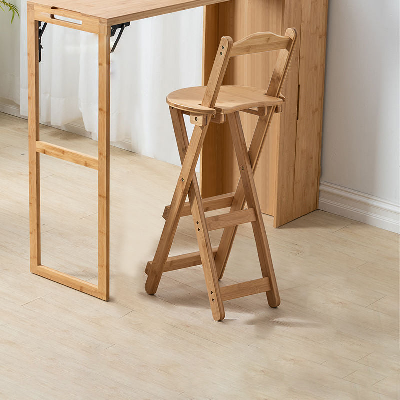 Modern Simplicity Bamboo Hardware Rectangular Foldable Bar Table &amp; Chair Set For Dining Room