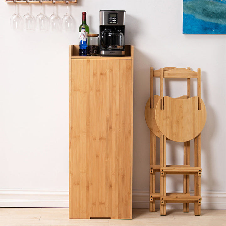 Modern Simplicity Bamboo Hardware Rectangular Foldable Bar Table &amp; Chair Set For Dining Room