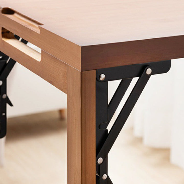 Modern Simplicity Bamboo Hardware Rectangular Foldable Bar Table &amp; Chair Set For Dining Room