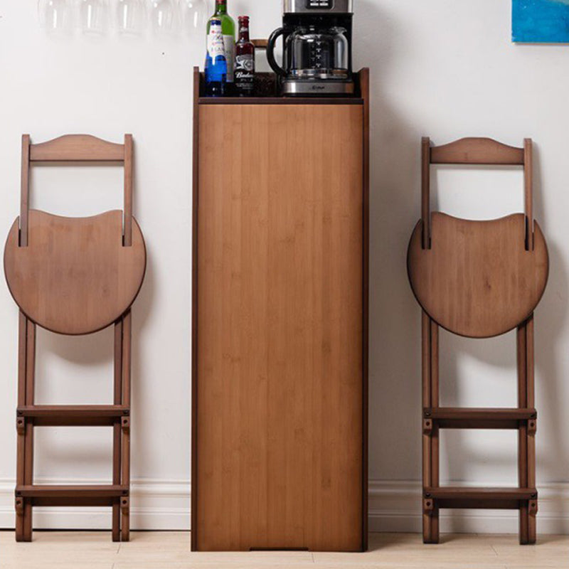 Modern Simplicity Bamboo Hardware Rectangular Foldable Bar Table &amp; Chair Set For Dining Room