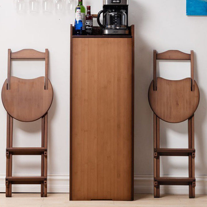 Modern Simplicity Bamboo Hardware Rectangular Foldable Bar Table &amp; Chair Set For Dining Room