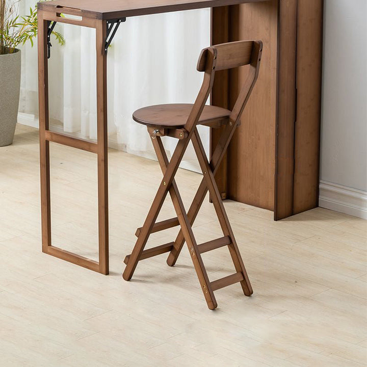 Modern Simplicity Bamboo Hardware Rectangular Foldable Bar Table &amp; Chair Set For Dining Room