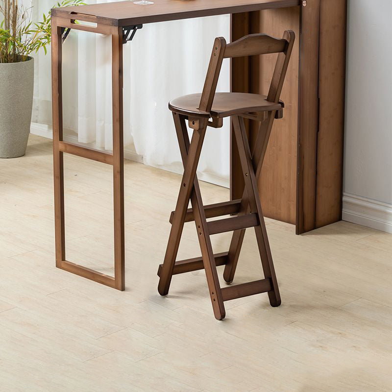 Modern Simplicity Bamboo Hardware Rectangular Foldable Bar Table &amp; Chair Set For Dining Room