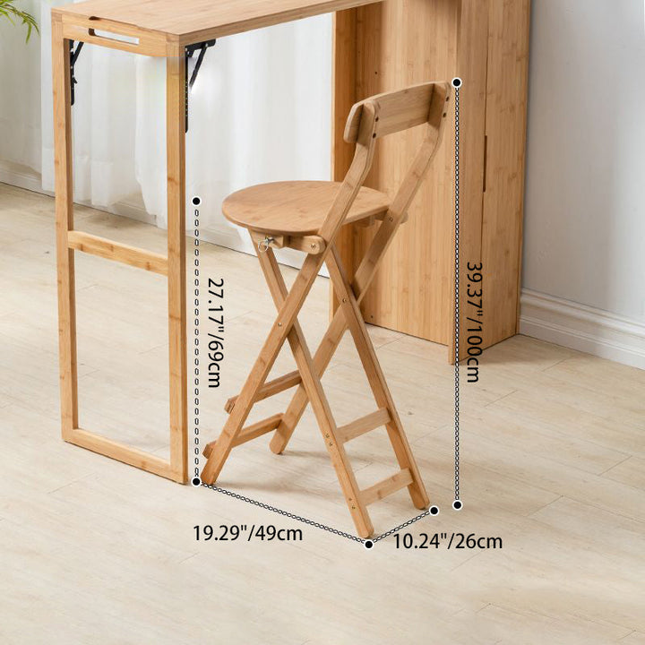 Modern Simplicity Bamboo Hardware Rectangular Foldable Bar Table &amp; Chair Set For Dining Room