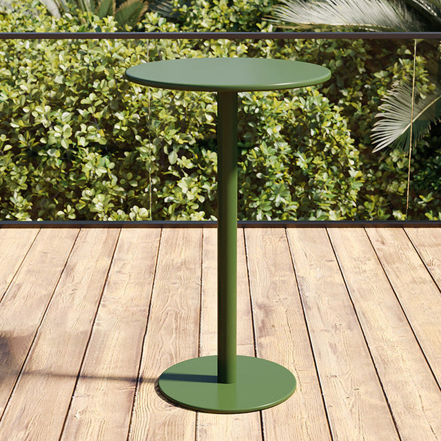 Modern Minimalist Round Iron Outdoor Bar Table 1-Tier For Garden