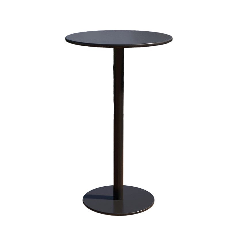 Modern Minimalist Round Iron Outdoor Bar Table 1-Tier For Garden