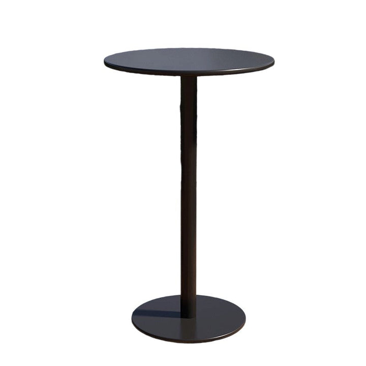 Modern Minimalist Round Iron Outdoor Bar Table 1-Tier For Garden