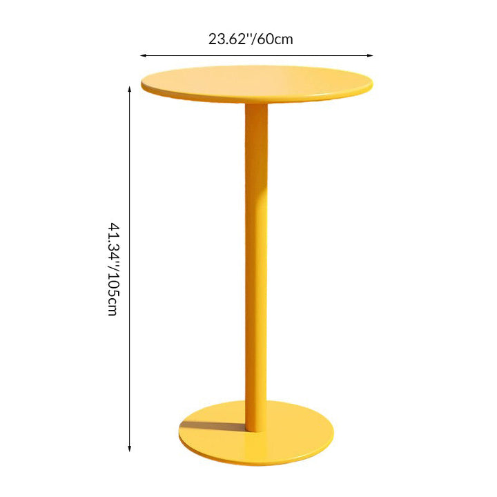 Modern Minimalist Round Iron Outdoor Bar Table 1-Tier For Garden