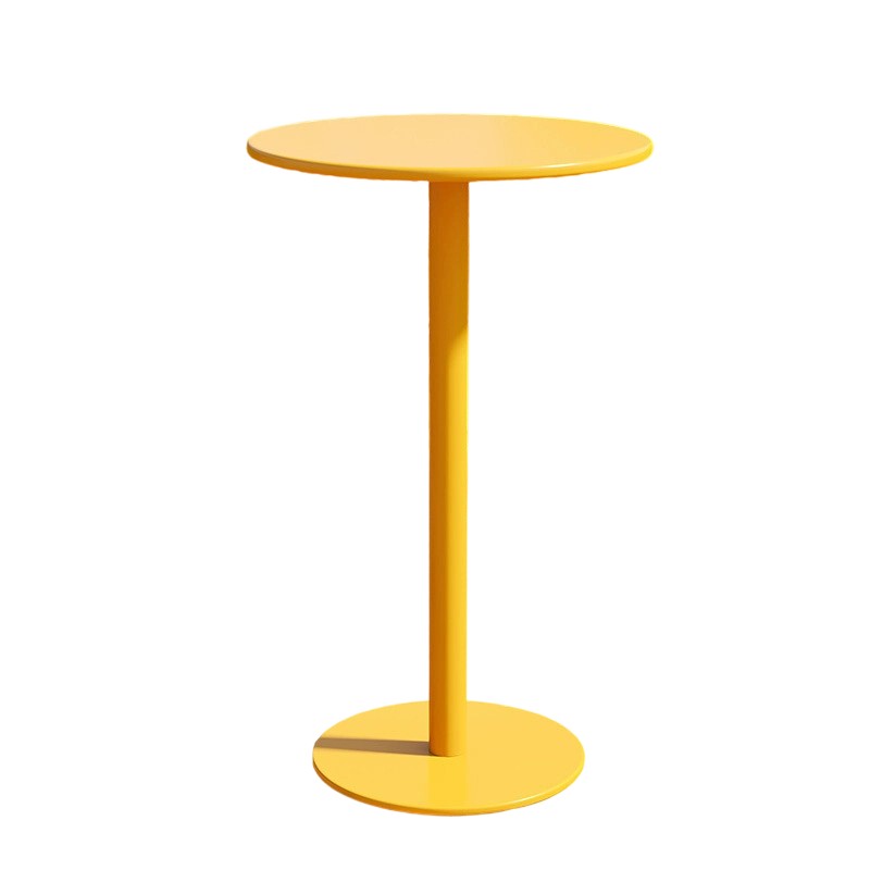 Modern Minimalist Round Iron Outdoor Bar Table 1-Tier For Garden