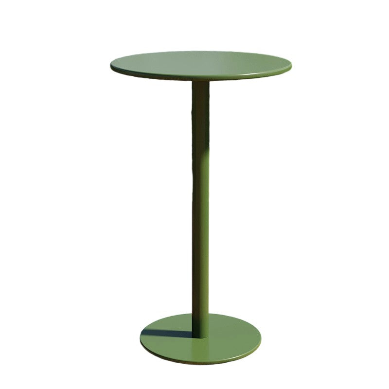 Modern Minimalist Round Iron Outdoor Bar Table 1-Tier For Garden