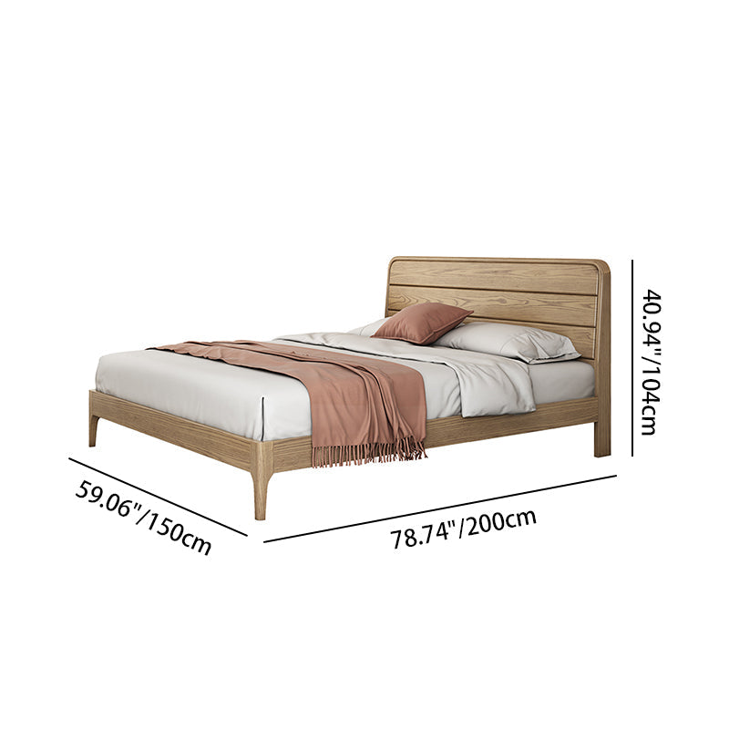Premium Ash Wood Recessed Bed Frame - Home-Friendly Solid Support &amp; Sleek Look Bed For Bedroom