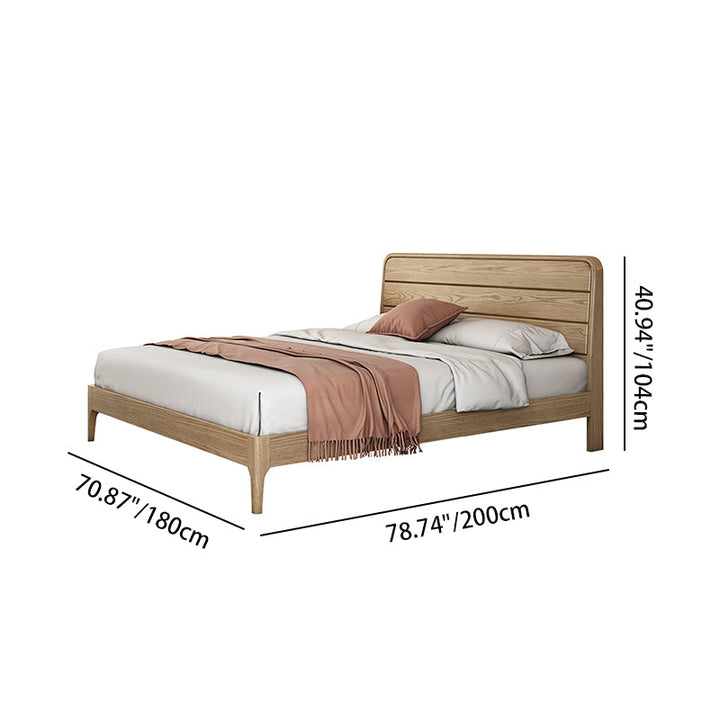Premium Ash Wood Recessed Bed Frame - Home-Friendly Solid Support &amp; Sleek Look Bed For Bedroom
