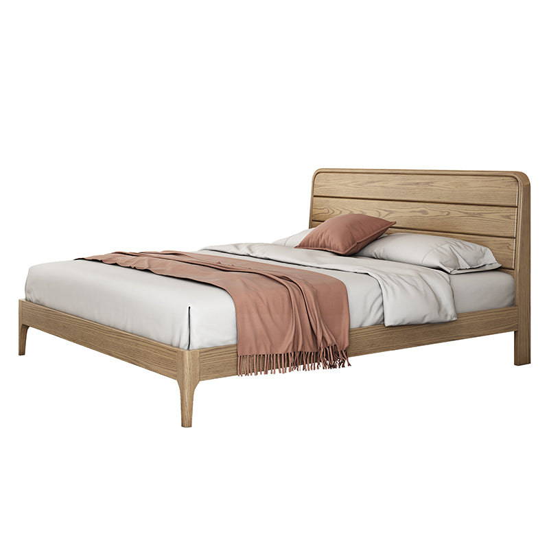 Premium Ash Wood Recessed Bed Frame - Home-Friendly Solid Support &amp; Sleek Look Bed For Bedroom