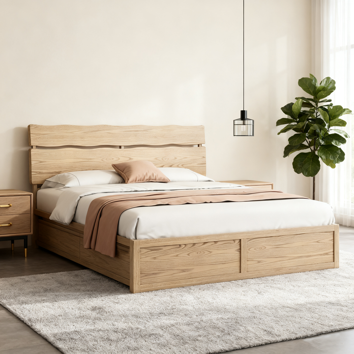 Modern Minimalist Bed Frame - Storage Box &amp; Durable Material Blend Bed For Bedroom
